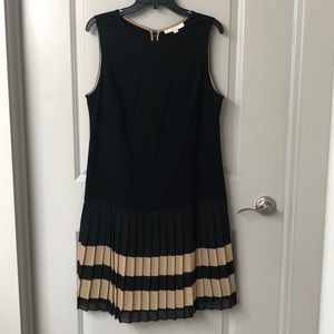 Black and Brown Drop-Waist LOFT DRESS